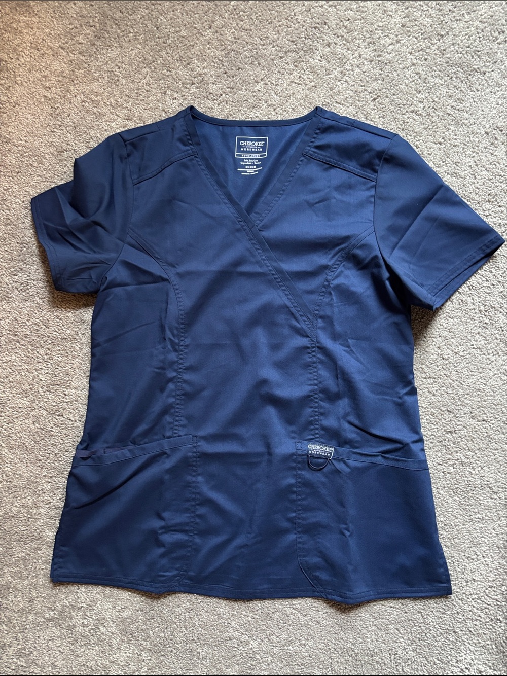 Cherokee Women's Navy V-Neck Scrub Top (M)